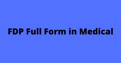 fdp full form in medical
