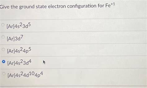 Fe Electron Configuration Ground State
