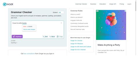 feature article of Ginger Grammar Checker