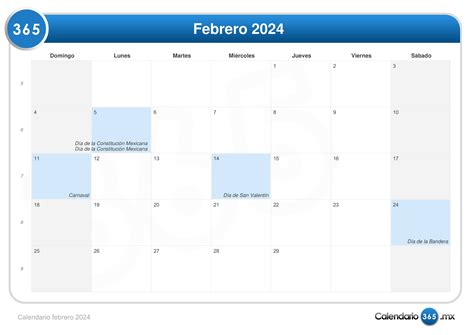 fechas festivas febrero 2024