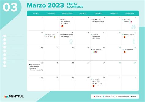 fechas importantes marzo 2023