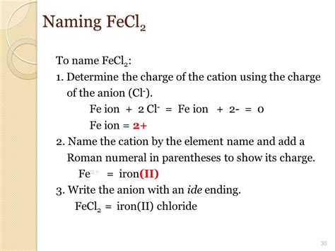 Fecl2 Iron Charge