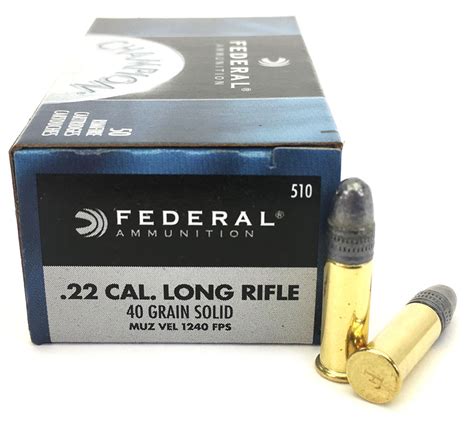 Federal 40 Gr Lead Round Nose 22 Ammo 