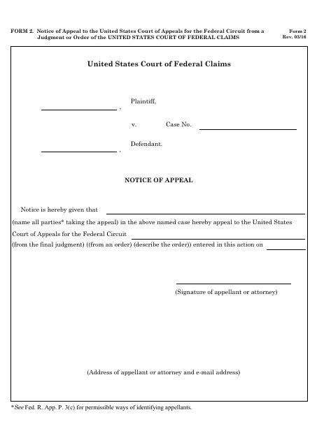 federal circuit court of appeals forms