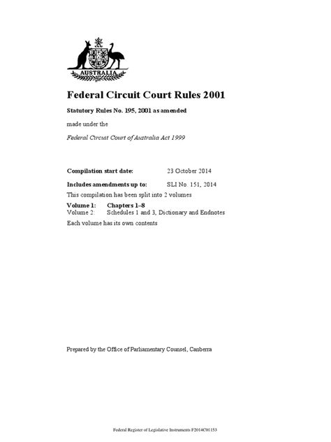 federal circuit court rules 2001
