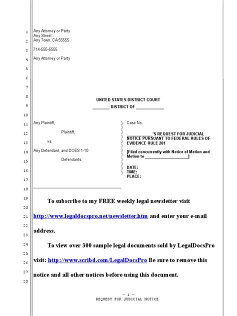 federal court request for documents