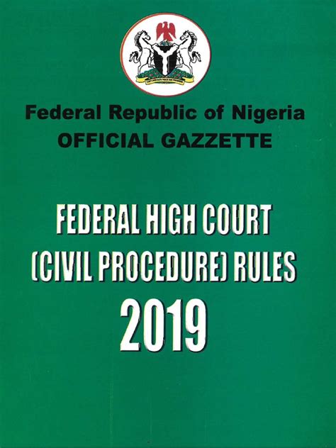 federal high court rules 2019 pdf
