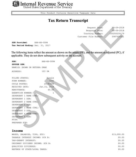 federal income tax transcripts