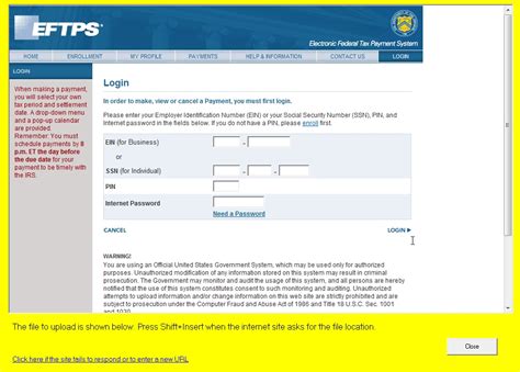 federal irs payment login