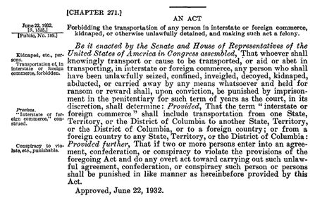 Federal Kidnapping Statute