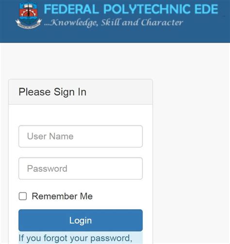 federal polytechnic student portal login