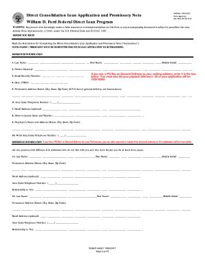 federal student loans application form