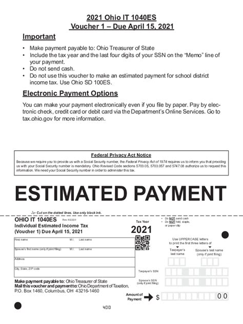 federal taxes estimated payment 2021