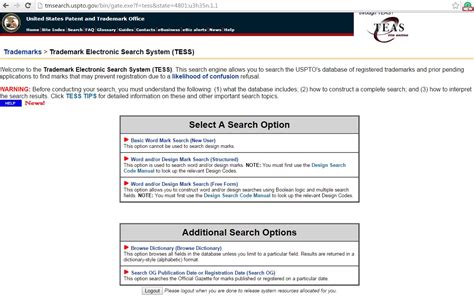 federal trademark search database