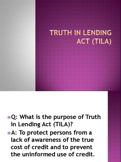 federal truth in lending act tila