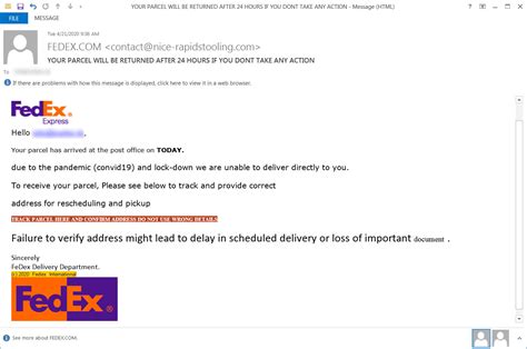 fedex fake delivery attempt