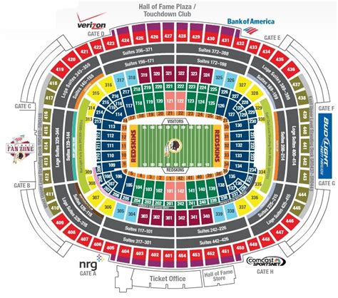 fedex field seating chart football