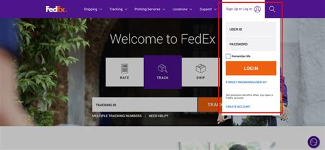 fedex official site login