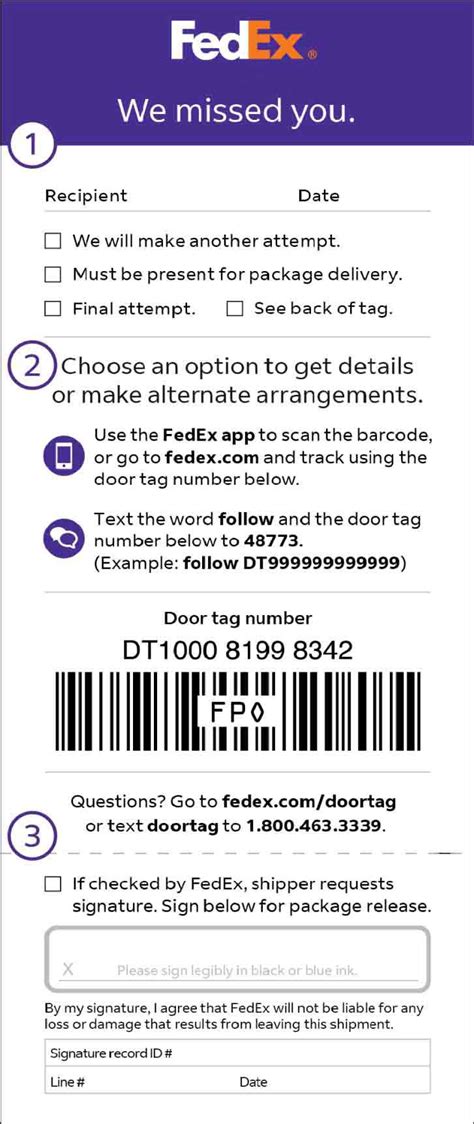 fedexcom door tag