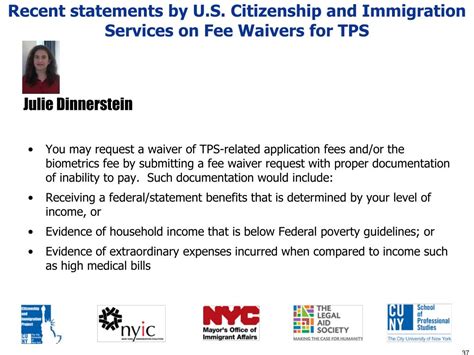 fee waiver for tps