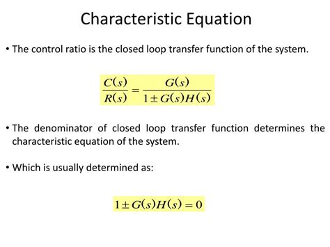 Feedback Control System Equation