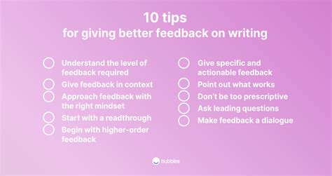 feedback on writing skills examples