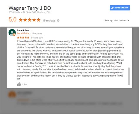 feedback to doctor examples