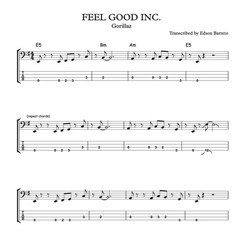feel good bassline notes