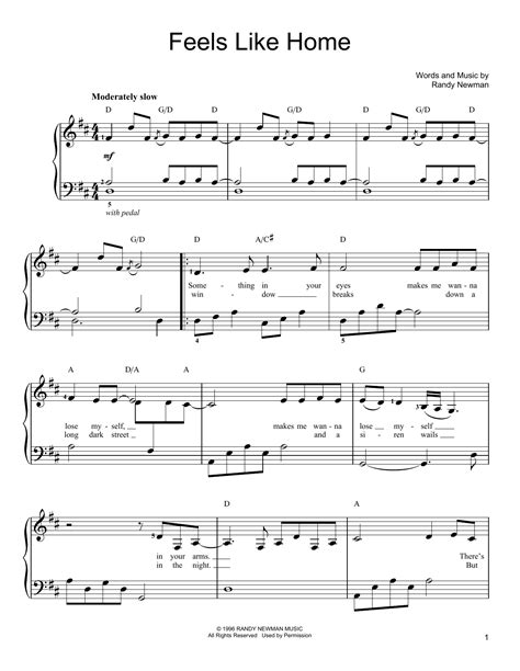 feels like home piano sheet music pdf