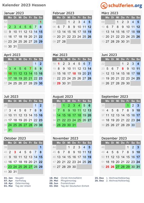 feiertage in hessen 2023 kalender