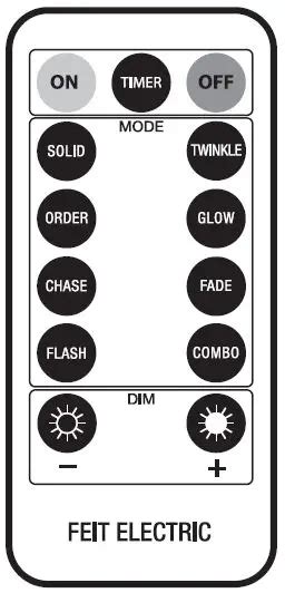 Feit Electric String Lights Remote Instructions