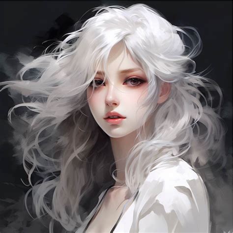 female anime characters with white hair