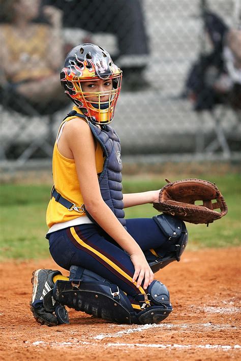 Female Baseball Catcher