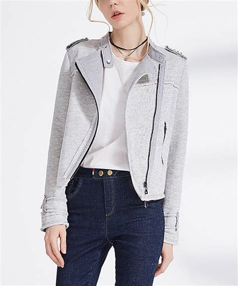 Female Gray Moto Jacket