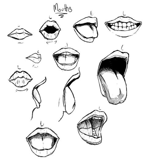 Female Mouths Drawing Reference