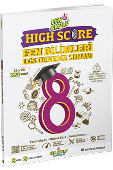 Fen Okulu 8 Sınıf High Score Soru Bankası ve Deneme Seti