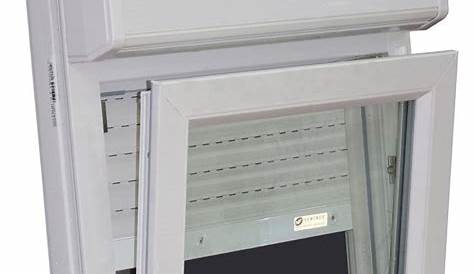 Fenêtre 1 vantail en PVC H95xL80cm, volet roulant intégré
