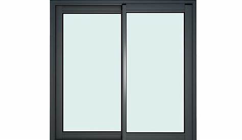 Fenêtre alu 2 vantaux coulissante blanc 120 x h.120 cm
