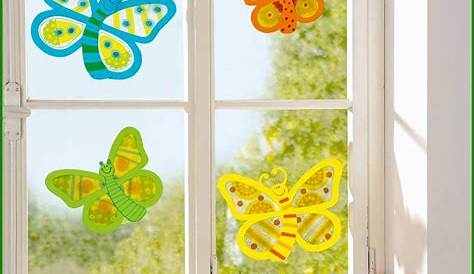 Fensterbild-Sommer-basteln-mit-Kindern-fröhliche-und-bunte-dekoideen