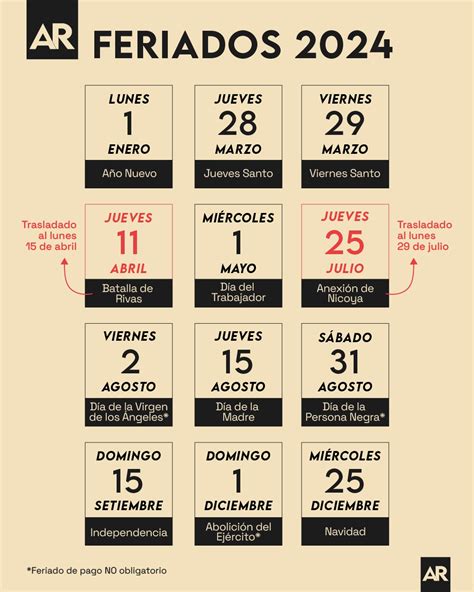 feriados de ley 2024 costa rica