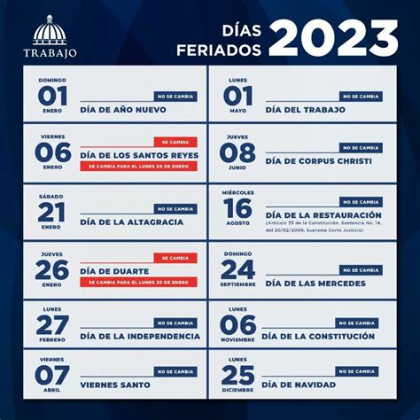 feriados para el 2023