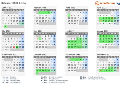 Ferien 2022 in Deutschland (alle Bundesländer