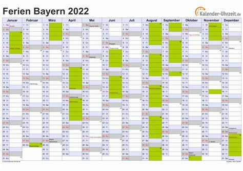 2022 Bayern Kalender 2022 Deutschland August 2022