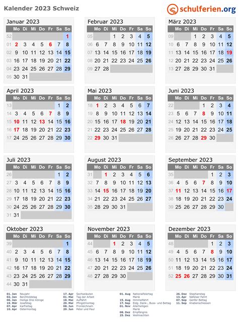 Kalender 2023 Sankt Gallen