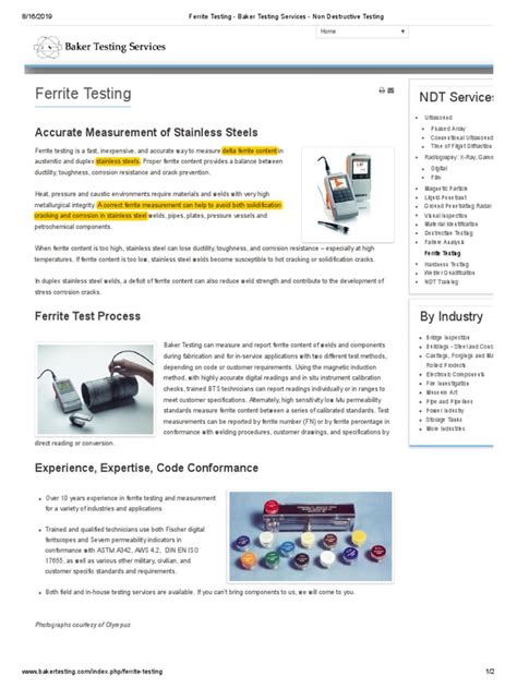 Ferrite Testing Procedure Pdf
