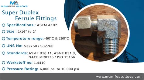 ferrule fittings specification