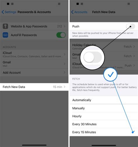 fetch new data settings iphone