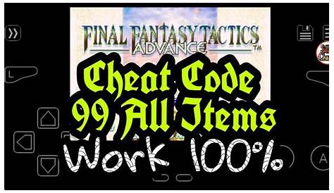 Hack Final Fantasy Tactics Advance GBA Cheat Code All Items 99 - YouTube