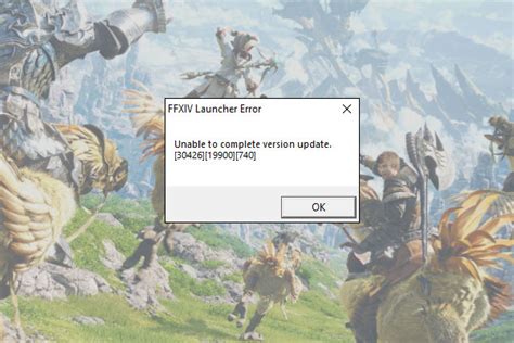 ff14 unable to complete version update 30419