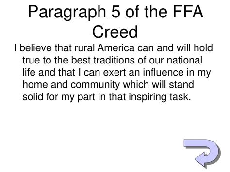 ffa creed paragraph 5